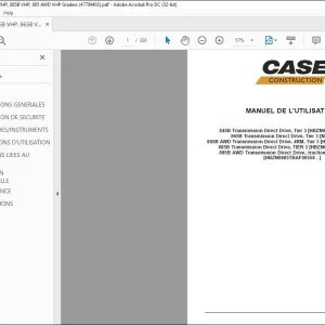 Case 845B VHP 865B VHP 865B AWD VHP 885B VHP 885 AWD VHP Graders MANUEL DE L’UTILISATEUR 47709403 - PDF DOWNLOAD (French)