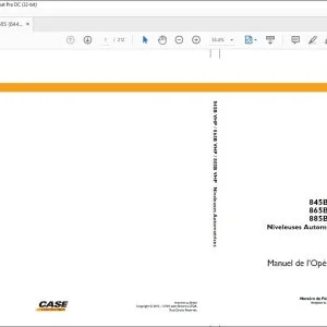 Case 845B VHP 865B VHP 885B VHP Niveleuses Automotrices Manuel de l’Opérateur 84498445 - PDF DOWNLOAD (French)