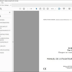 Case 921E Tier 3 Chargeur sur roues MANUEL DE L’UTILISATEUR 84377239 - PDF DOWNLOAD (French)