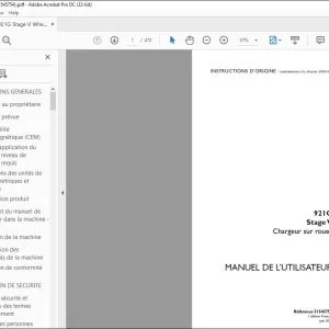 Case 921G Stage V Chargeur sur roues MANUEL DE L’UTILISATEUR 51545754 - PDF DOWNLOAD (French)