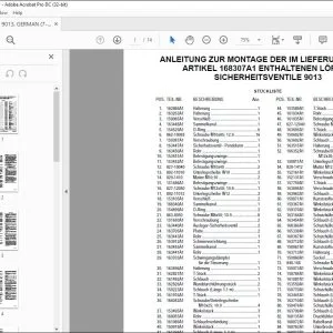 Case ANLEITUNG ZUR MONTAGE DER IM LIEFERUMFANG ZU ARTIKEL 168307A1 ENTHALTENEN LÖFFELSICHERHEITSVENTILE 9013 - PDF DOWNLOAD (German)