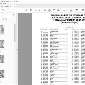 Case ANWEISUNG FÜR DIE MONTAGE DES SICHERHEITSVENTIL-BAUSATZES 168362A1 AUF DEM BAGGER 9007 - PDF DOWNLOAD (German)