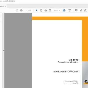 Case CB 150S Demolitore idraulico MANUALE D’OFFICINA 51562846 - PDF DOWNLOAD(Italian)