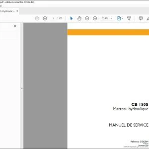 Case CB 150S Marteau hydraulique MANUEL DE SERVICE 51562864 - PDF DOWNLOAD (French) Manual PDF Download