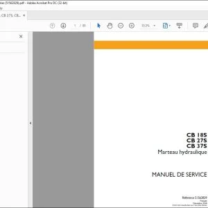Case CB 18S CB 27S CB 37S Marteau hydraulique MANUEL DE SERVICE 51562829 - PDF DOWNLOAD (French)