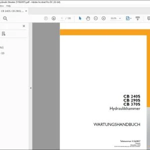 Case CB 240S CB 290S CB 370S Hydraulikhammer WARTUNGSHANDBUCH 51562857 - PDF DOWNLOAD (German) PDF File Download