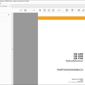 Case CB 240S CB 290S CB 370S Hydraulikhammer WARTUNGSHANDBUCH 51562857 - PDF DOWNLOAD (German)