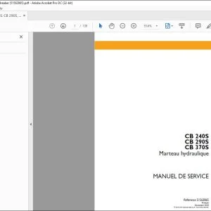 Download Case CB 240S CB 290S CB 370S Marteau hydraulique MANUEL DE SERVICE 51562865 - PDF DOWNLOAD (French) PDF