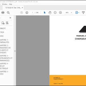 Case CHARGEUSE SUR ROUES 721E 821E TIER 3 MANUEL DE L’OPÉRATEUR(87479862 FC)-PDF DOWNLOAD (French)