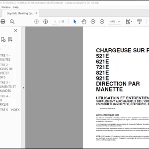 Case CHARGUESE SUR ROUES 521E,621E,721E,821E,921E SUPPLÉMENT AUX MANUELS DE L’OPÉRATEUR 84227624 - PDF DOWNLOAD (FRENCH)