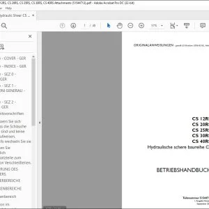 Case CS 12RS CS 20RS CS 25RS CS 30RS CS 40RS Hydraulische schere baureihe CS BETRIEBSHANDBUCH 51544713 - PDF DOWNLOAD (German)