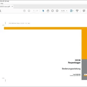 Case CX130 Raupenbagger Bedienungsanleitung Lep 6-24353 - PDF DOWNLOAD (German)