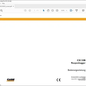 Case CX130B Raupenbagger Bedienungsanleitung 84323630 - PDF DOWNLOAD (German)