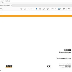 Case CX130B Raupenbagger Bedienungsanleitung 84402204 - PDF DOWNLOAD (German)