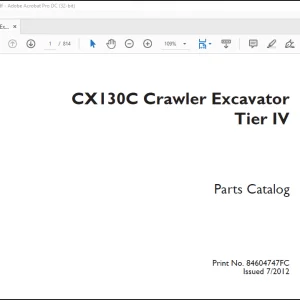 Case CX130C Crawler Excavator Tier IV Parts Catalog Manual(84604747FC) -  PDF DOWNLOAD (French)