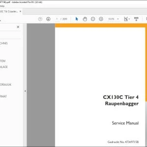 Case CX130C Tier 4 Raupenbagger Service Manual 47369715B - PDF DOWNLOAD (German)