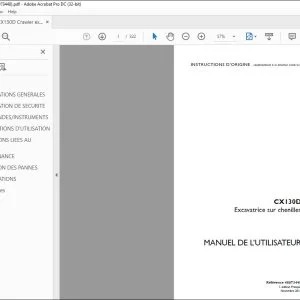 Case CX130D Excavatrice sur chenilles MANUEL DE L’UTILISATEUR 48073448 - PDF DOWNLOAD