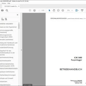 Case CX130D Raupenbagger BETRIEBSHANDBUCH 90425495 - PDF DOWNLOAD (German)