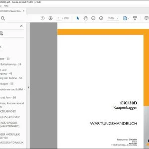 Case CX130D Raupenbagger WARTUNGSHANDBUCH 51436806 - PDF DOWNLOAD (German)