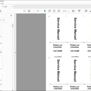 Case CX135SR Pelle sur chenilles Service Manuel Cre 9-40631 - PDF DOWNLOAD (French)