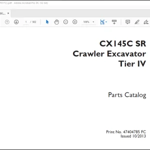 Case  CX145C SR Crawler Excavator Tier IV Parts Catalog Manual(47404785 FC) - PDF DOWNLOAD (French)