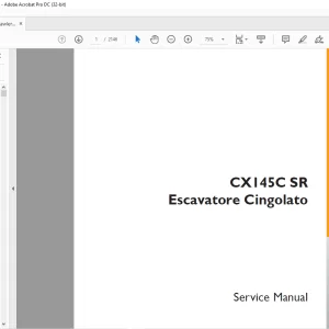 Case CX145C SR Escavatore Cingolato Service Manual 47395868B - PDF DOWNLOAD (Italian)