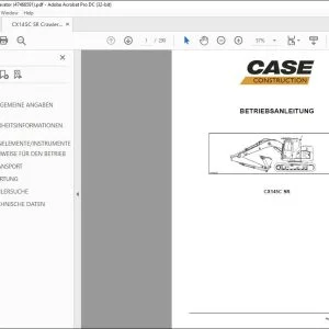 Case CX145C SR Raupenbagger BETRIEBSHANDBUCH 47466591 - PDF DOWNLOAD (German)