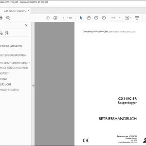 Case CX145C SR Raupenbagger BETRIEBSHANDBUCH 47554753 - PDF DOWNLOAD (German)