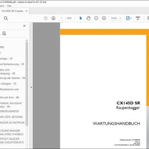 Case CX145D SR Raupenbagger WARTUNGSHANDBUCH 51458646 - PDF DOWNLOAD (German)