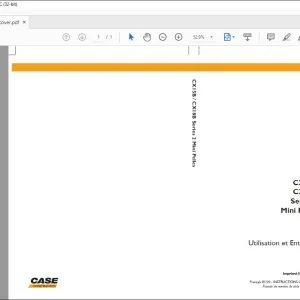 Case CX15B CX18B Series 2 Mini Pelles Utilisation et Entretien 84286941 - PDF DOWNLOAD (French)