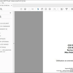 Case CX15B CX18B Series 2 Mini Pelles Utilisation et entretien 84371751 - PDF DOWNLOAD (French)