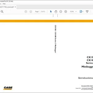 Case CX15B CX18B Series 2 Minibagger Betriebsanleitung 84371706 - PDF DOWNLOAD (German)