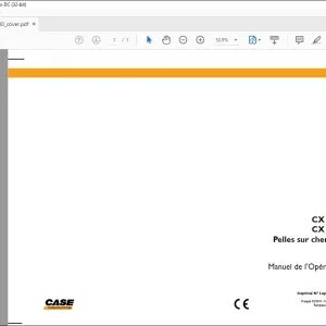 Case CX160B CX180B Pelles sur chenilles Manuel de l’Opérateur 84325340 - PDF DOWNLOAD (French)