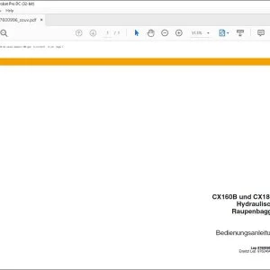 Case CX160B und CX180B Hydraulische Raupenbagger Bedienungsanleitung 87600996  - PDF DOWNLOAD (German)