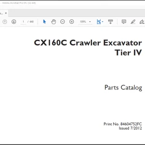 Case CX160C Crawler Excavator Tier IV Parts Catalog Manual(84604752FC) -  PDF DOWNLOAD (French)