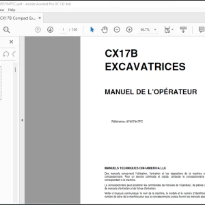 Case CX17B EXCAVATRICES MANUEL DE L’OPÉRATEUR(87657947FC) - PDF DOWNLOAD (French)