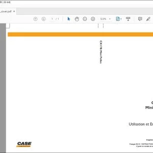 Case CX17B Mini Pelles Utilisation et Entretien 84345551 - PDF DOWNLOAD (French)