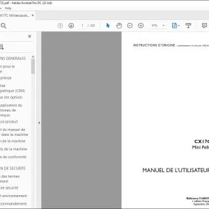 Case CX17C Mini Pelle MANUEL DE L’UTILISATEUR 51680372 - PDF DOWNLOAD (French)