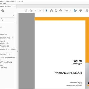 Case CX17C Minibagger WARTUNGSHANDBUCH 51679670 - PDF DOWNLOAD (German)