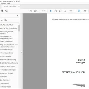 Case CX19C Minibagger BETRIEBSHANDBUCH 90361758 - PDF DOWNLOAD (German)