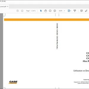 Case CX20B CX22B CX27B Mini Pelles Utilisation et Entretien 84287274 - PDF DOWNLOAD (French)