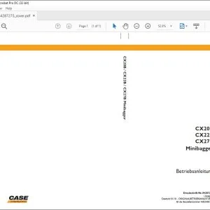 Case CX20B CX22B CX27B Minibagger Betriebsanleitung 84287275 - PDF DOWNLOAD (German)