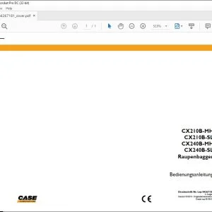 Case CX210B-MH CX210B-SL CX240B-MH CX240B-SL Raupenbagger Bedienungsanleitung 84267181 - PDF DOWNLOAD (German)