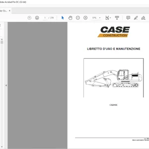 Case CX210C LIBRETTO D'USO E MANUTENZIONE 84551214 - PDF DOWNLOAD (Italian)