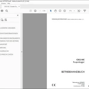 Case CX210C Raupenbagger BETRIEBSHANDBUCH 47578573 - PDF DOWNLOAD (German)