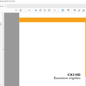Case CX210D Escavatore cingolato MANUALE D’OFFICINA 47996230 - PDF DOWNLOAD (Italian)