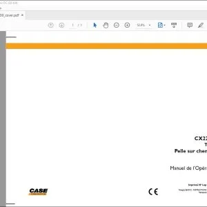 Case CX225SR Tier 3 Pelle sur chenilles Manuel de l’Opérateur 84339039 - PDF DOWNLOAD