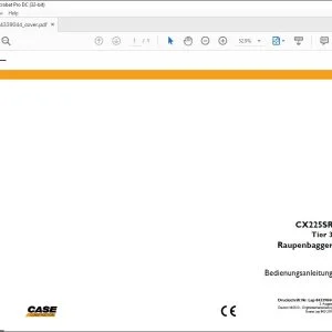 Case CX225SR Tier 3 Raupenbagger Bedienungsanleitung 84339044 - PDF DOWNLOAD (German)