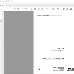 Case CX230C Escavatore cingolato MANUALE D’ISTRUZIONI  47552708 - PDF DOWNLOAD (Italian)