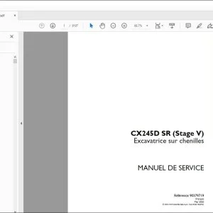 Case CX245D SR (Stage V) Excavatrice sur chenilles MANUEL DE SERVICE 90379719 - PDF DOWNLOAD (French)